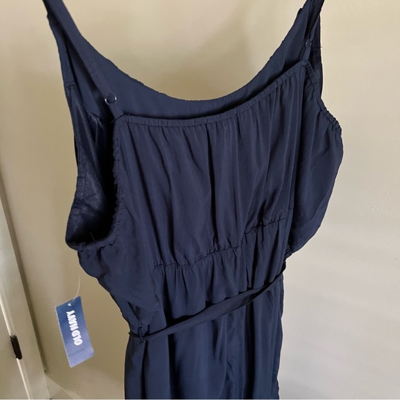 Navy Blue Cinched Waist Dress - Picture 3 of 7